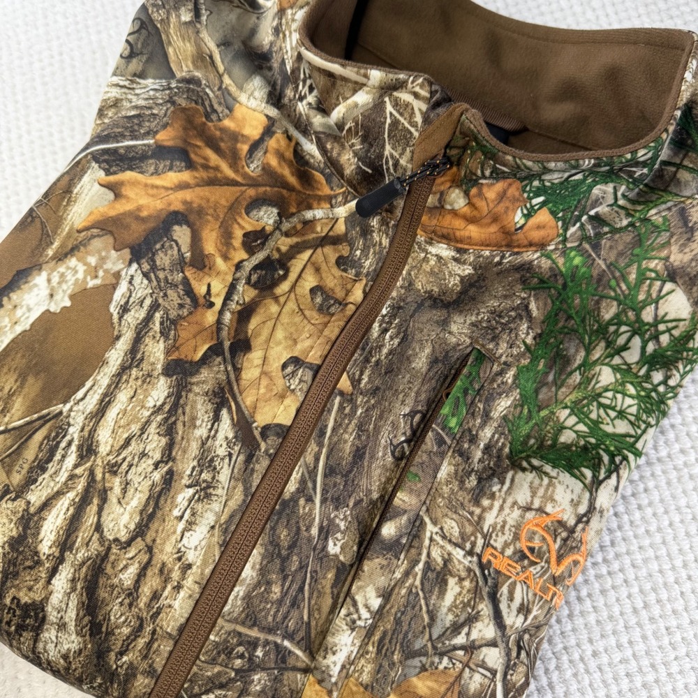 Realtree Edge Camo Full Zip Jacket Mens XL Dark Earth Brown SS1075 Hunting Coat